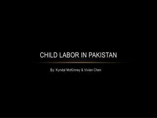 Child labor in pakistan