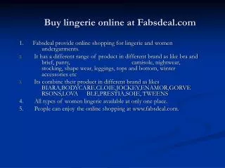 fabsdeal is an online shopping portal for women undergarment