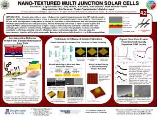 NANO-TEXTURED MULTI JUNCTION SOLAR CELLS