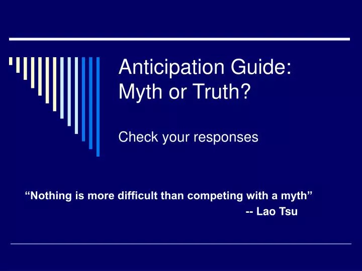 anticipation guide myth or truth check your responses