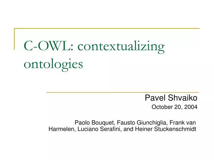 c owl contextualizing ontologies