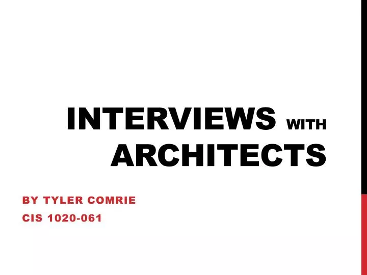 interviews with architects