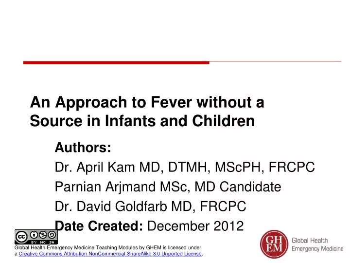 an approach to fever without a source in infants and children