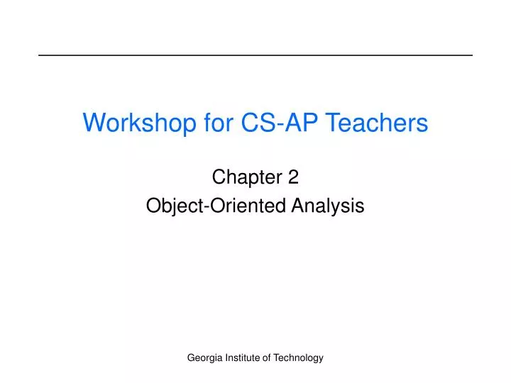 workshop for cs ap teachers