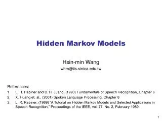 Hidden Markov Models