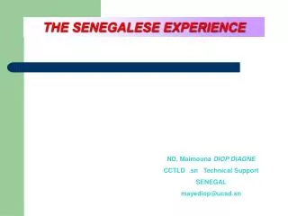 THE SENEGALESE EXPERIENCE