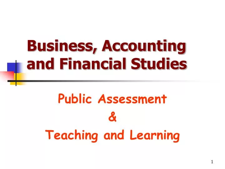 business accounting and financial studies