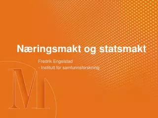 n ringsmakt og statsmakt