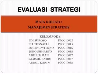 evaluasi strategi
