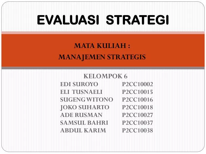 evaluasi strategi