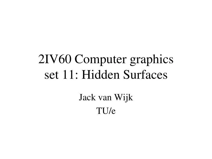 2iv60 computer graphics set 11 hidden surfaces