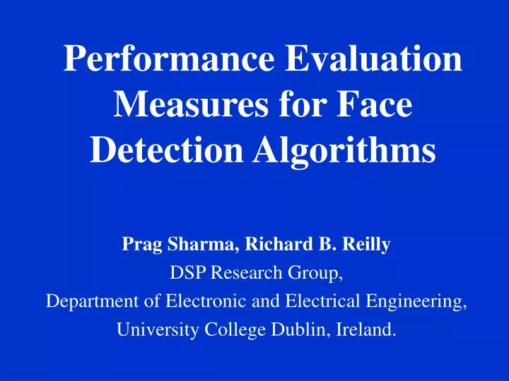 performance evaluation measures for face detection algorithms