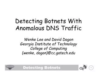 Detecting Botnets With Anomalous DNS Traffic