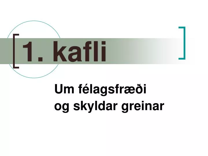 1 kafli