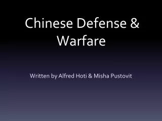 Chinese Defense &amp; Warfare