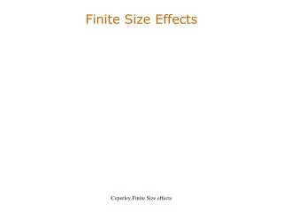 Finite Size Effects