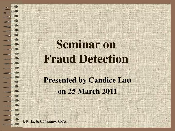 seminar on fraud detection