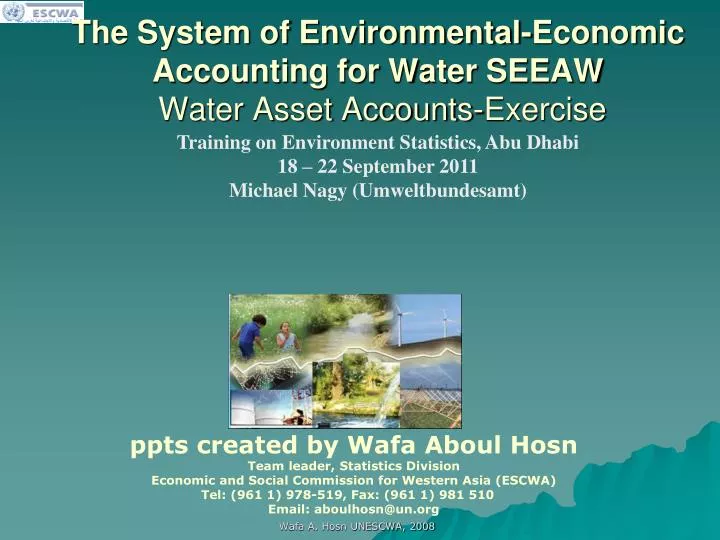the system of environmental economic accounting for water seeaw water asset accounts exercise