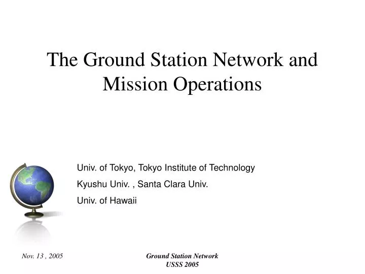 the ground station network and mission operations