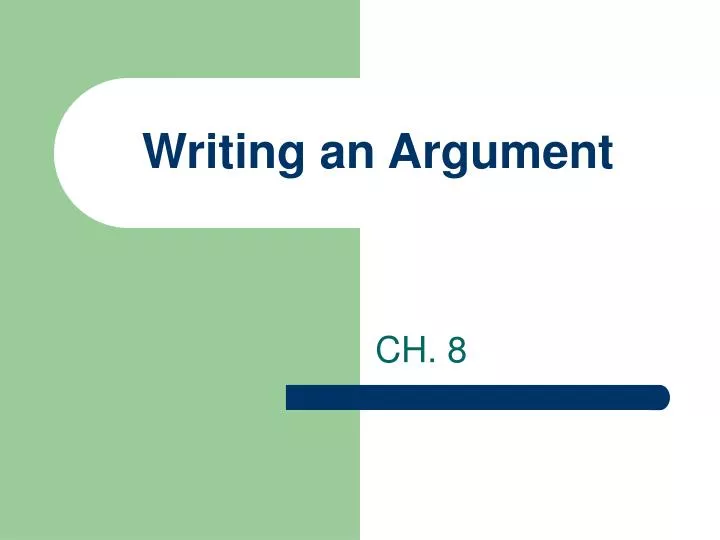 writing an argument