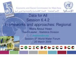 Session 5 th World Water Forum 20 March 2009