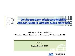 On the problem of placing Mobility Anchor Points in Wireless Mesh Networks