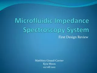 Microfluidic Impedance Spectroscopy System