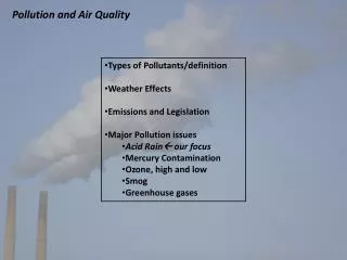Pollution and Air Quality
