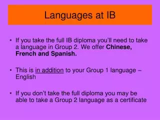 Languages at IB