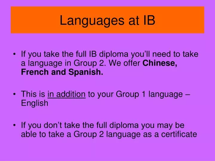 languages at ib