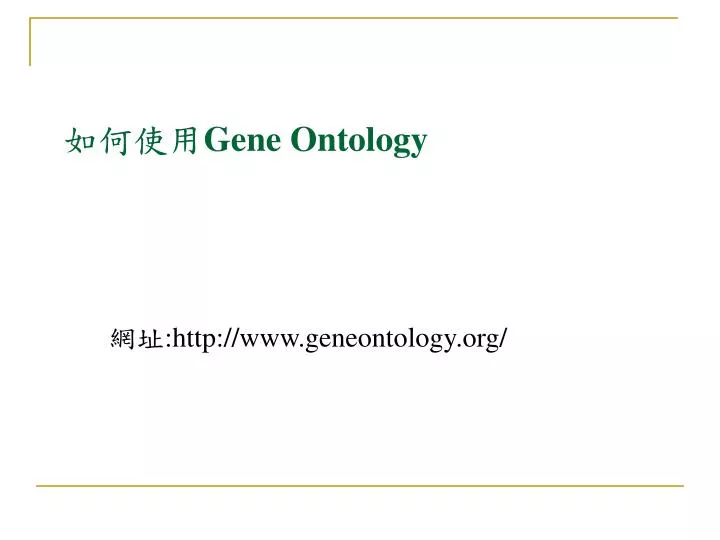 gene ontology