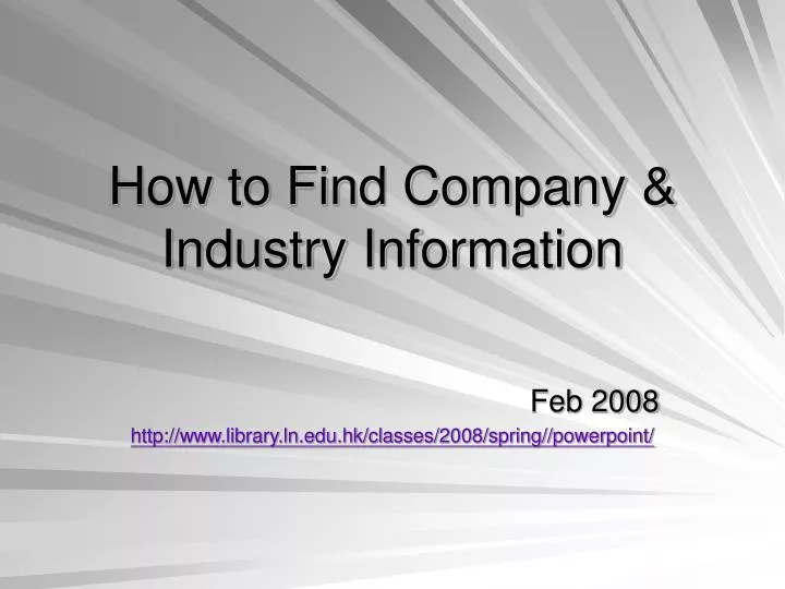 how to find company industry information