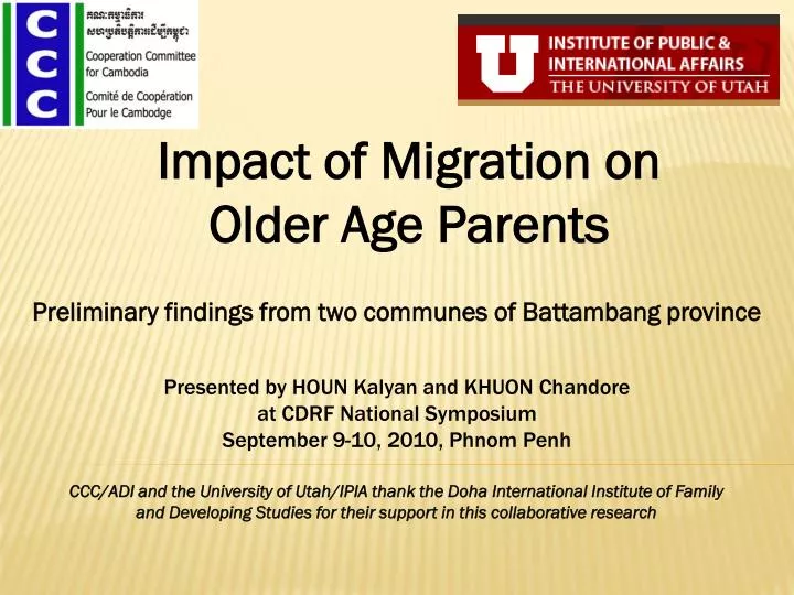impact of migration on older age parents