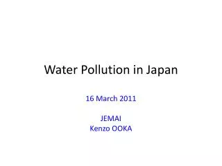 Water Pollution in Japan