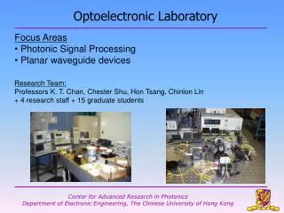 Focus Areas Photonic Signal Processing Planar waveguide devices