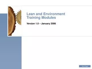 Lean and Environment Training Modules
