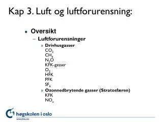 kap 3 luft og luftforurensning