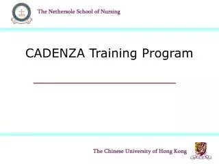 CADENZA Training Program