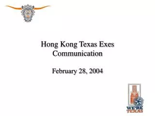 Hong Kong Texas Exes Communication