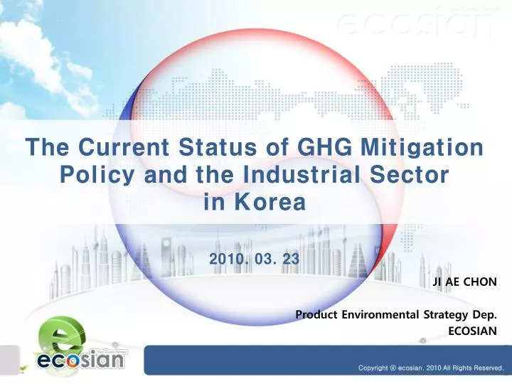 the current status of ghg mitigation policy and the industrial sector in korea
