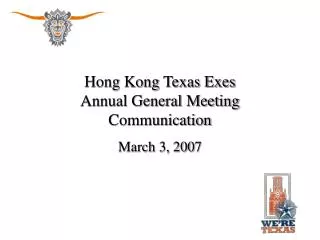 Hong Kong Texas Exes Annual General Meeting Communication