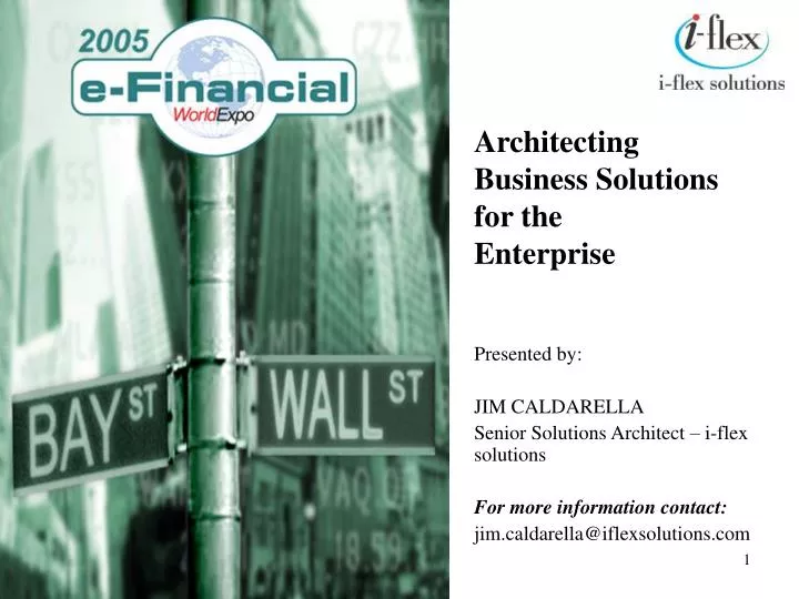 architecting business solutions for the enterprise