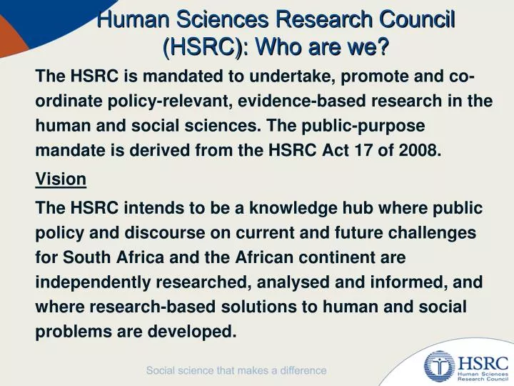 human sciences research council hsrc who are we