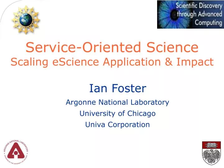 service oriented science scaling escience application impact