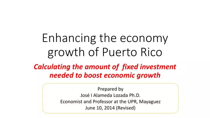 enhancing the economy growth of puerto rico