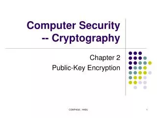 Computer Security -- Cryptography