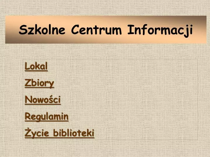 szkolne centrum informacji