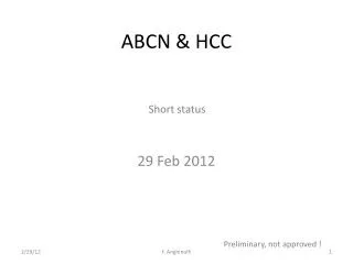 ABCN &amp; HCC