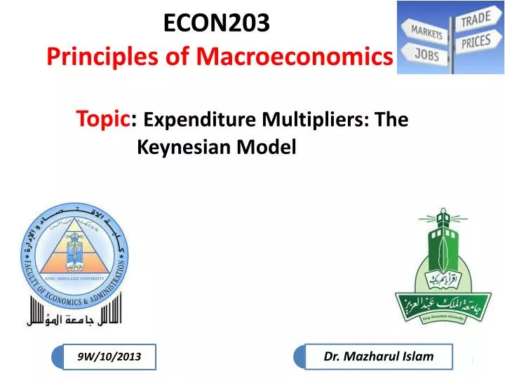 econ203 principles of macroeconomics topic expenditure multipliers the keynesian model