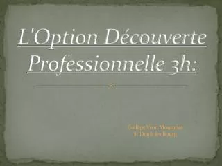 l option d couverte professionnelle 3h